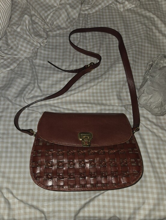 Etienne Aigner Handbags - Vintage Etienne Aigner Brown/Red Leather Weave Shoulder Bag/Purse